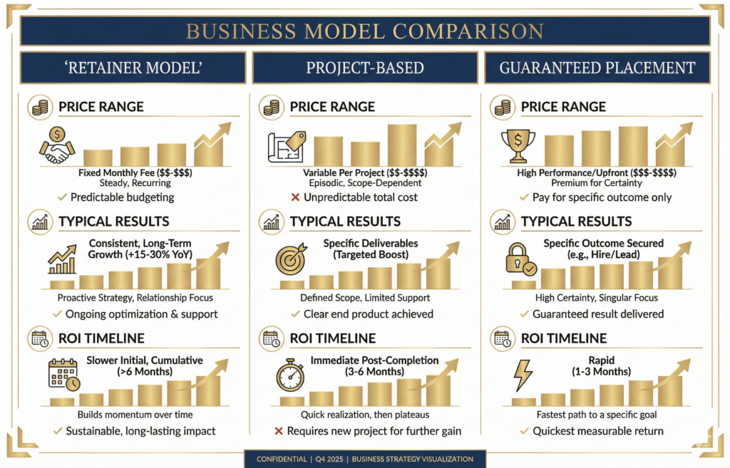 Public Relations Agencies Los Angeles pricing models comparison chart with ROI data